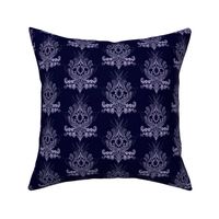 Lovely triffid Damask Whisp on dark blue