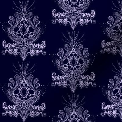 Lovely triffid Damask Whisp on dark blue