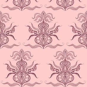 Pea pod & scales Damask Red on strawberry