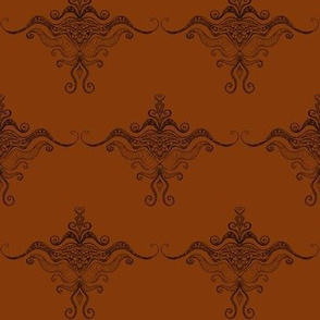 Curly texture damask Bright sienna
