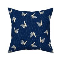 White Eyelet Butterflies | Deep Blue
