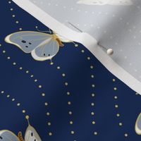 White Eyelet Butterflies | Deep Blue
