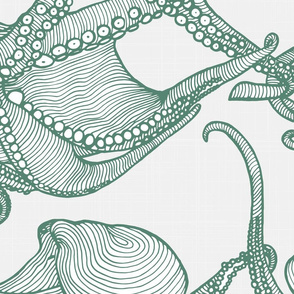 Cephalopod - Giant Octopi-Green_White