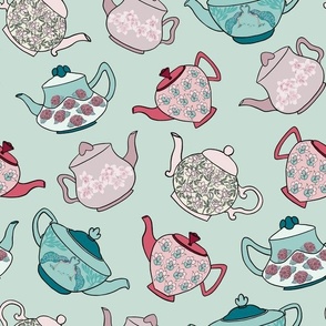 Tea Kettle Fabric, Wallpaper and Home Decor