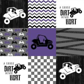 SxS//A little Dirt never hurt//Purple - Wholecloth Cheater Quilt