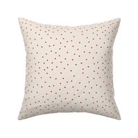 Mini micro // Red hearts on creamy bone cute Valentines Day fabric