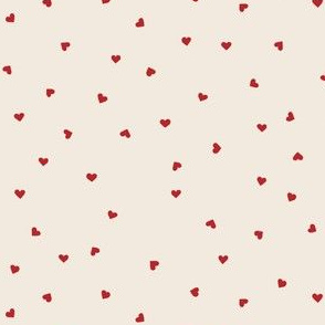 Red Mini Hearts Fabric, Wallpaper and Home Decor