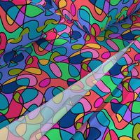 Groovy Lava Lamp (continuous Line) #2 - rainbow,  medium 