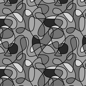 Groovy Lava Lamp (continuous Line) #11 - greyscale, medium 