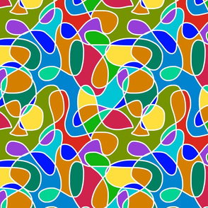 Groovy Lava Lamp (continuous Line) #6 - rainbow,  medium 