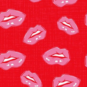 Lips red pink  pop art