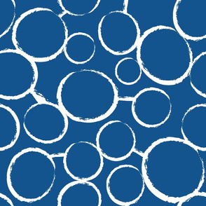 Freehand Chalk Circles Classic Blue White 
