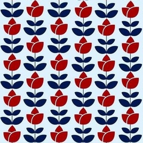 Smaller Scale Red and Blue Tulips