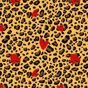 Gold Cheetah Red Hearts Small Scale