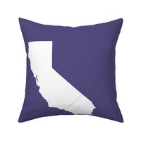 California silhouette, 15x12" in 18" block, white on purple