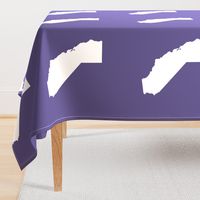 California silhouette, 15x12" in 18" block, white on purple