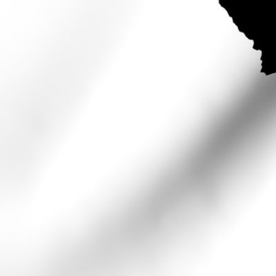 California silhouette, 15x12" in 18" block, black and white