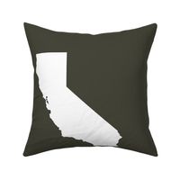 California silhouette, 15x12" in 18" block, white on khaki