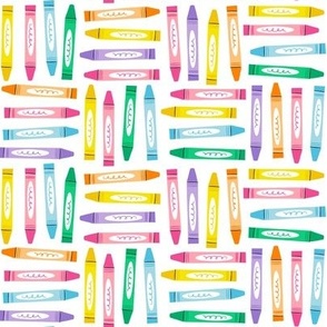 Colorful Crayons - An Art Supplies Pattern, Light