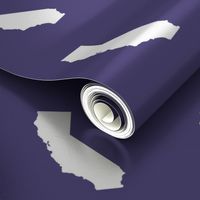 California silhouette in 6" block, white on purple