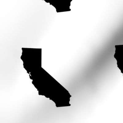 California silhouette in 6" block, black and white
