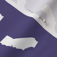 California silhouette in 3" block, white on purple