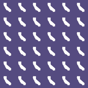 California silhouette in 3" block, white on purple