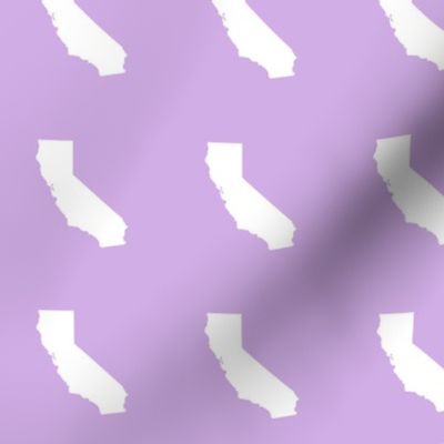 California silhouette in 3" block, white on lilac