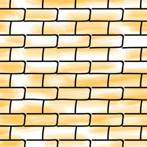 Street de Love- Watercolor Brick Wall Gold- Large Scale