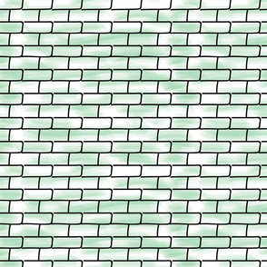 Street de Love- Watercolor Brick Wall Celadon- Regular Scale