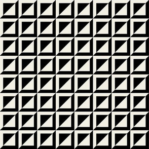 black and cream geometric triangles and squares