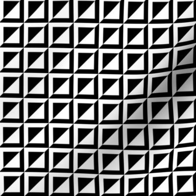 black and white geometric triangle squares