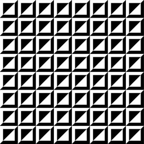 black and white geometric triangle squares