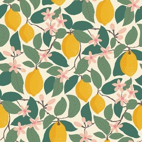 Lemon Tree - Day, Cream (M/XL) - Citrus Fruit Botanical