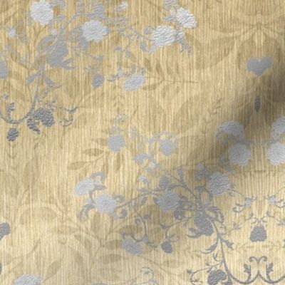 damask-silver gold faux foil