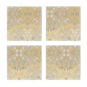 damask-silver gold faux foil