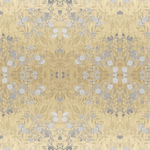 damask-silver gold faux foil