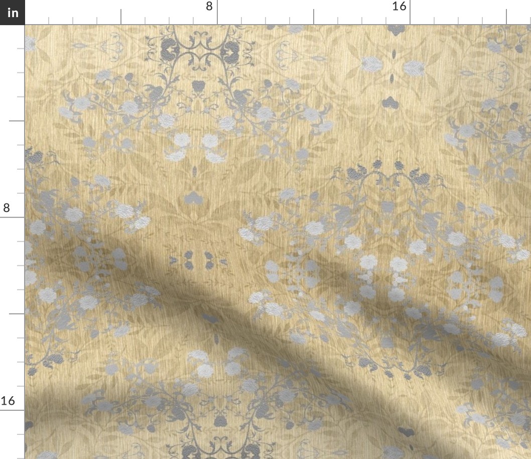 damask-silver gold faux foil