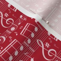 Smaller Scale Music Notes on Red