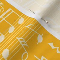 Bigger Scale Music Notes on Yellow Gold