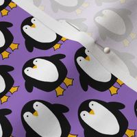 Cute Penguin repeat on purple