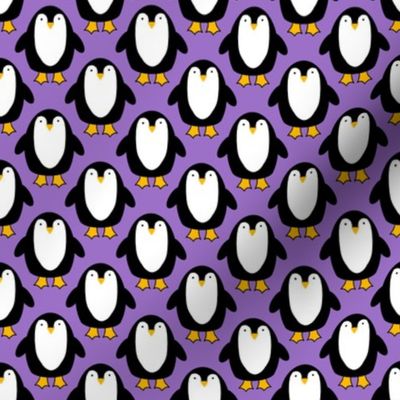 Cute Penguin repeat on purple