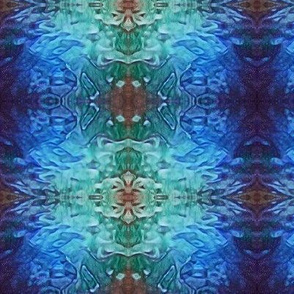 Watery Blue Kaleidoscope Plaid
