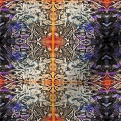 Orange, Smoke, Purple & Cream Kaleidoscope Plaid