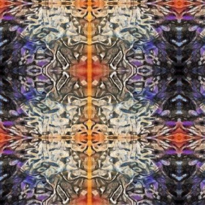 Orange, Smoke, Purple & Cream Kaleidoscope Plaid