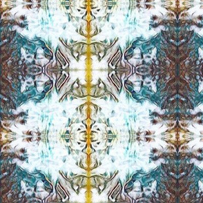 White, Teal & Amber Kaleidoscope Plaid