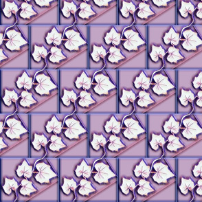 Lavender & White Squash Leaf Tiles