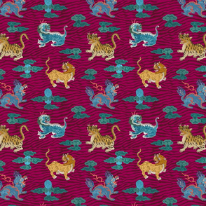 PRIMITIVE BEASTS ON MAGENTA