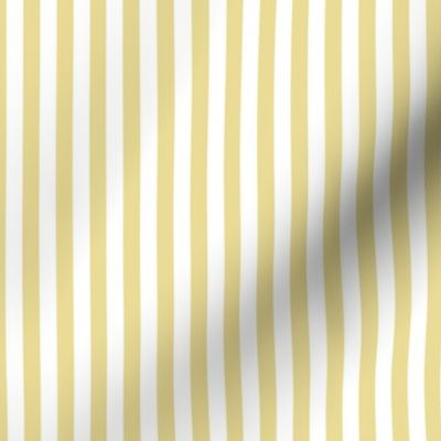 Custard Bengal Stripe Pattern Vertical in White