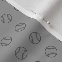 Baseballs in Monotone Gray (Mini Scale)